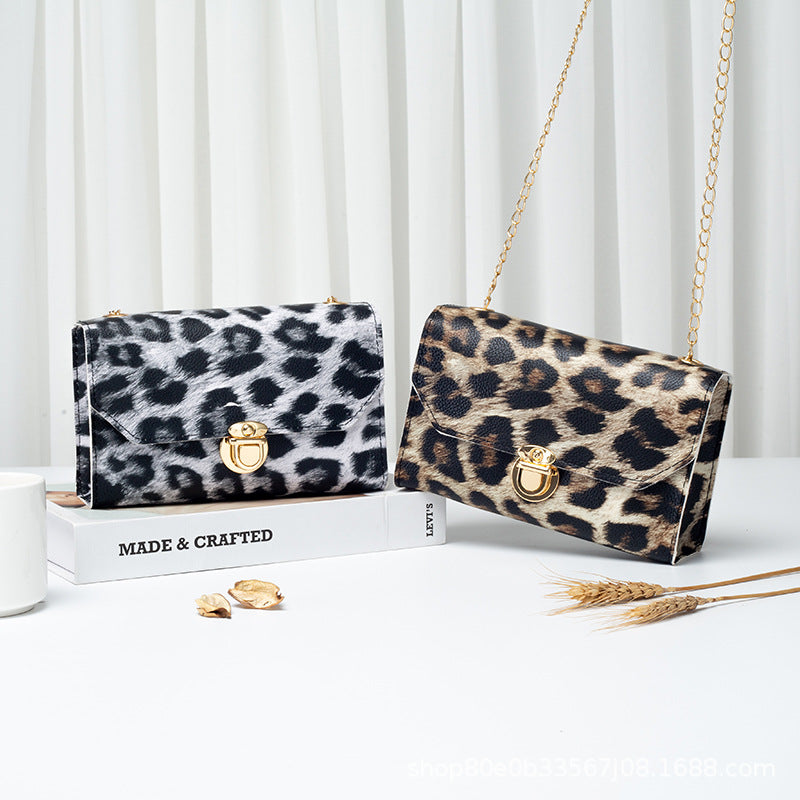 Wholesale PU Leopard Small Square Bag